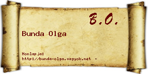 Bunda Olga névjegykártya